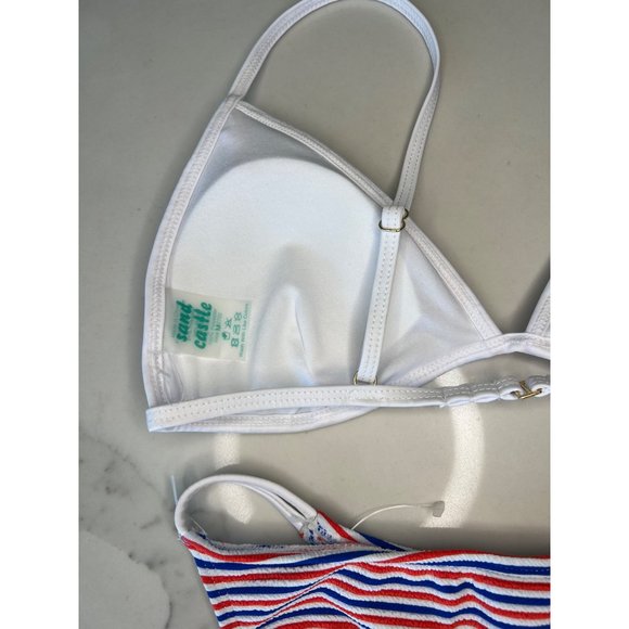 Sand Castle Bikini NWOT size M Red white and Blue striped - Picture 8 of 9